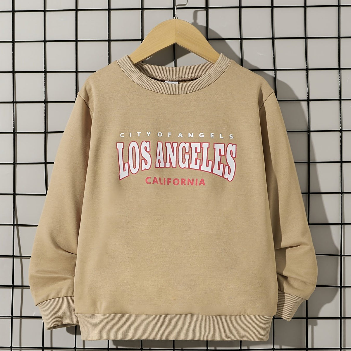 LOS ANGELES Boys Crew Neck Pullover Sweatshirt Long Sleeve Tops Kids Clothing