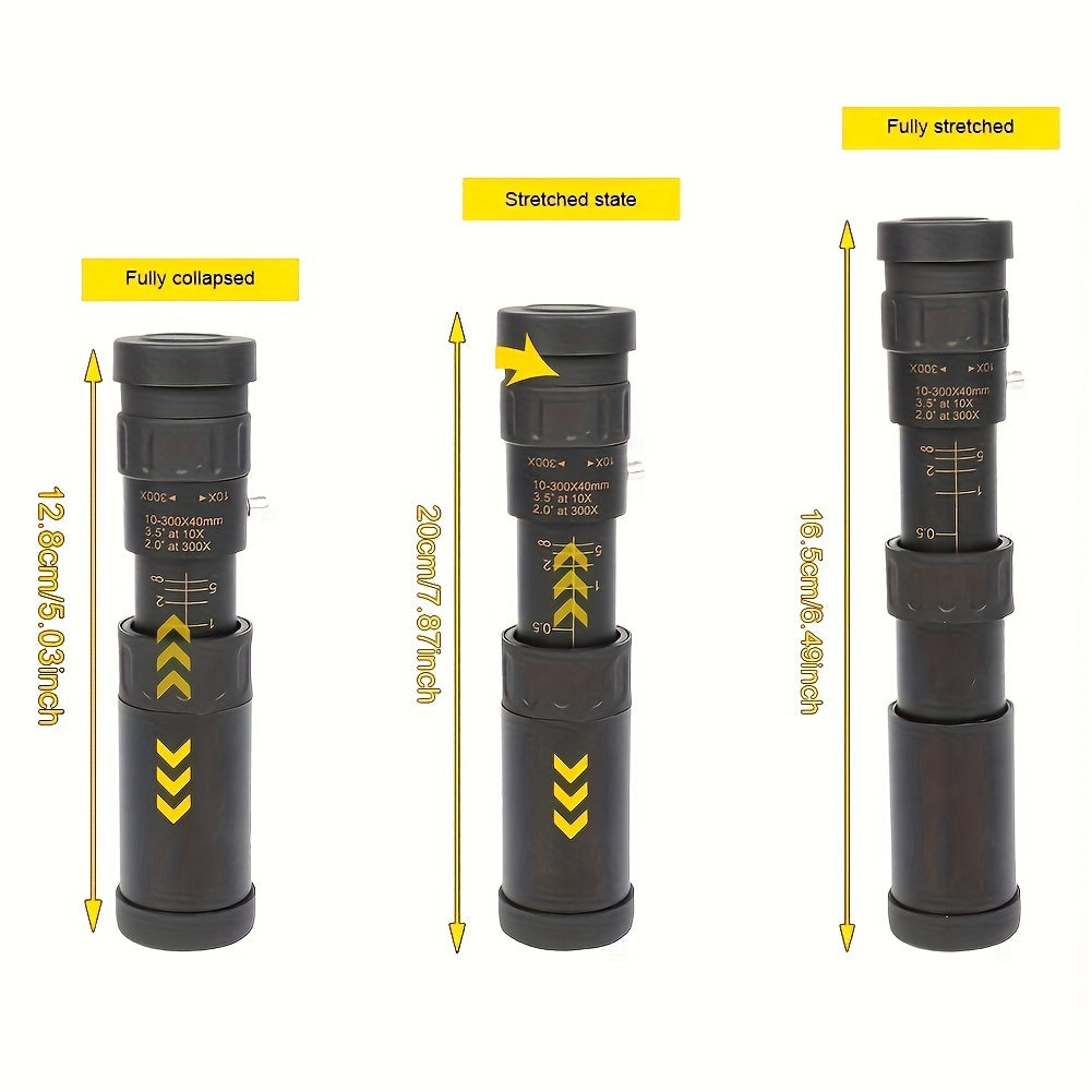 High Powered Metal Monocular Telescope 10 300x40 Optical Zoom