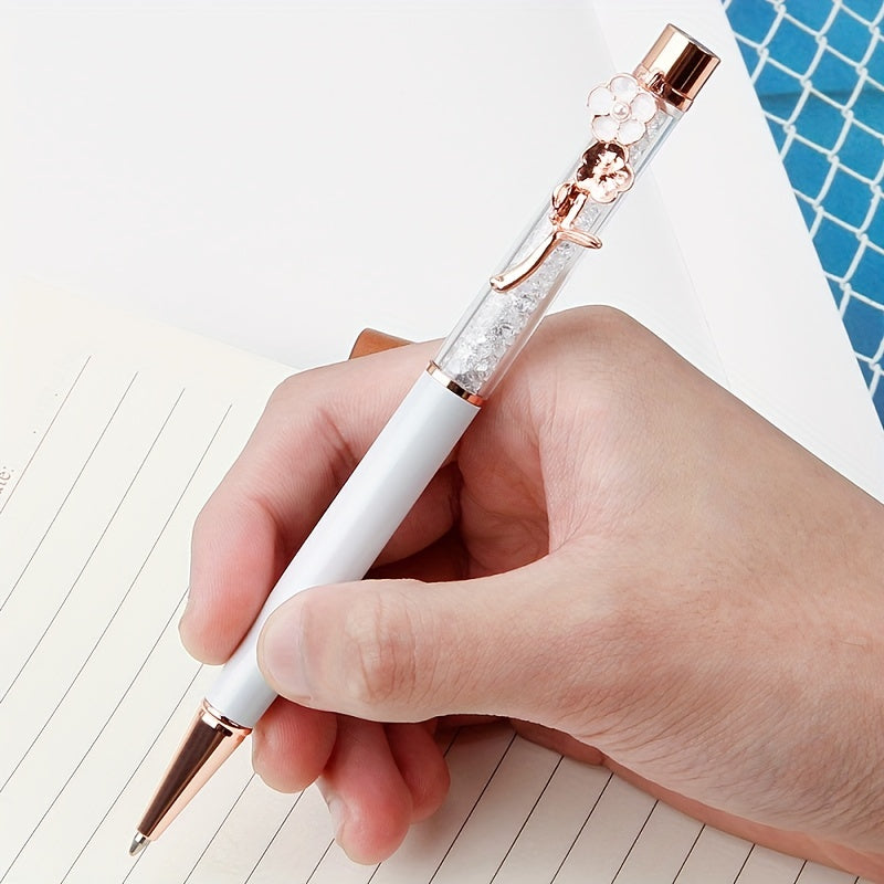 Metal Copper Quicksand Pen Flower Decoration Office School
