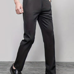 Men's Straight Leg Trousers Relax Fit Pants for Business Formal Summer