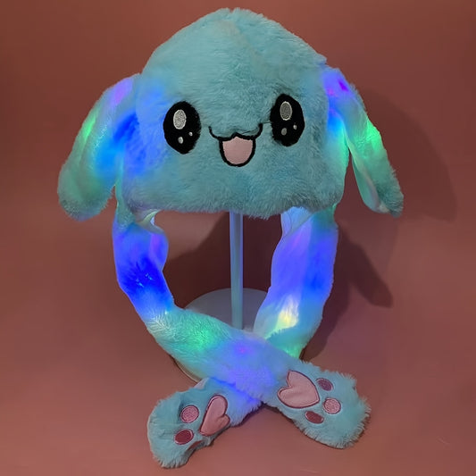 LED Illuminated Plush Rabbit Hat Role Playing Party Holiday Halloween