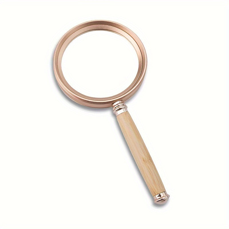 10X Magnifying Glass Handheld Wooden Handle Real Glass Reading Magnifier