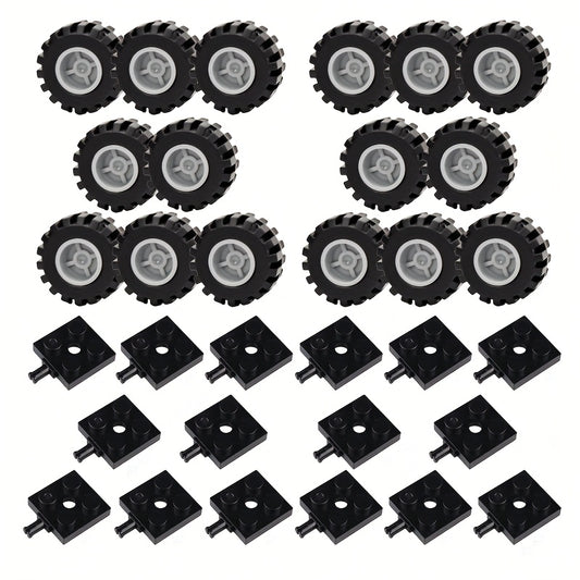 Small Particle Traffic Tire Wheel Assembly Toy City Road Street Scene