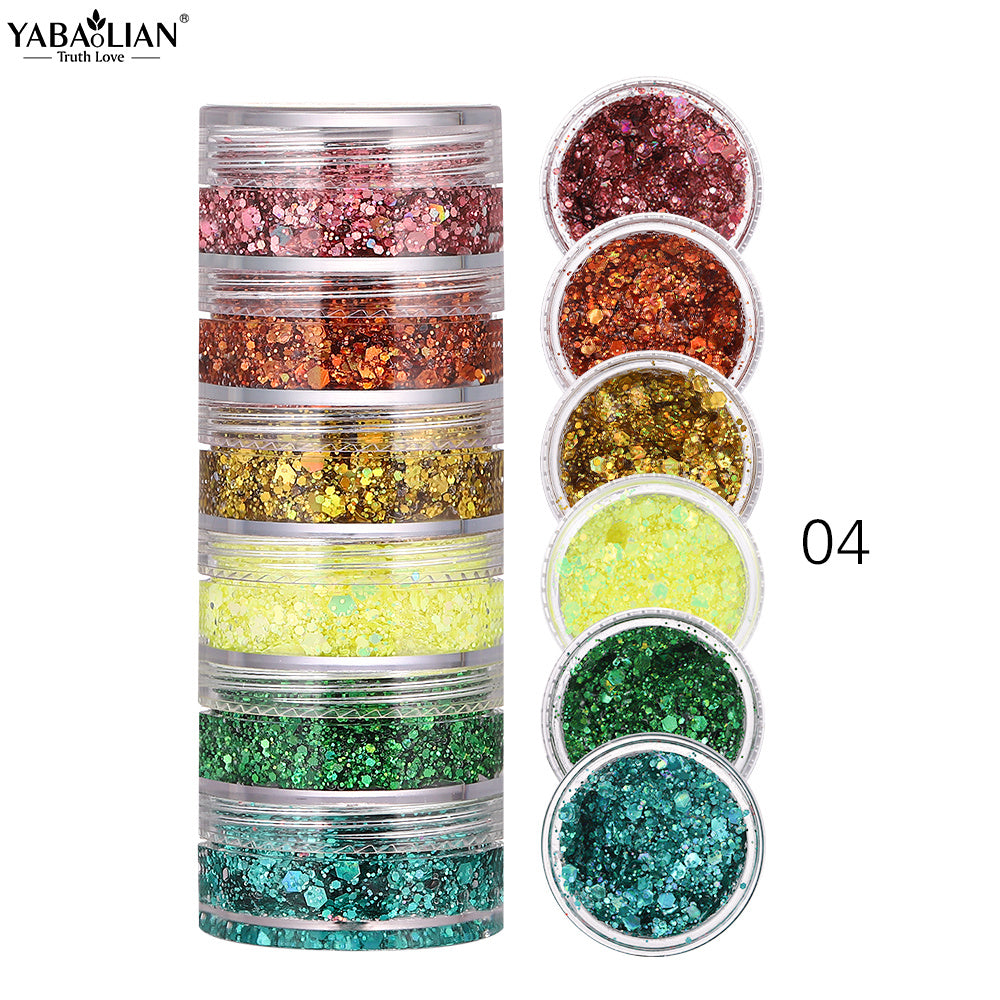 6 Layer Glitter Gel Kit for Halloween Makeup