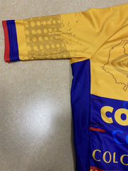 Colombian Letter Print Men's Zip Up Cycling Jersey