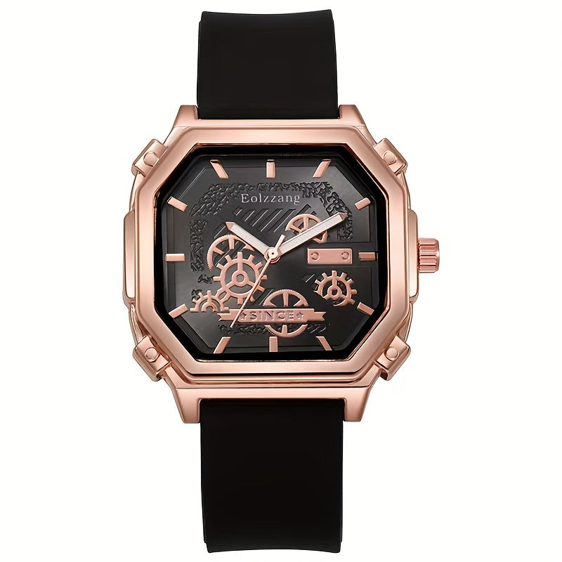 Waterproof Chronograph Wristwatch Analog Leather Strap Watch For Boys