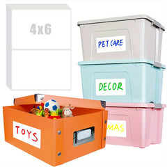 50 Removable Storage Bin Labels 15.24 x 10.16 cm Matte Blank Box Labels