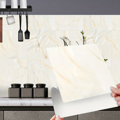Yellow Marble Adhesive Floor Tiles Peel And Stick PVC Waterproof