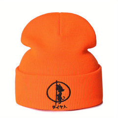 Embroidery Anime Cartoon Beanie Hat Knitted Warm Winter Hats