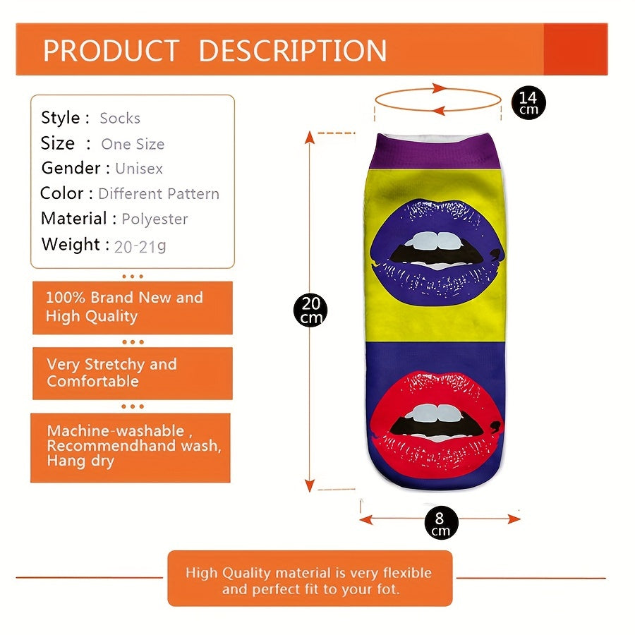 4 Pairs Cartoon Print Low Cut Socks Women's Stockings