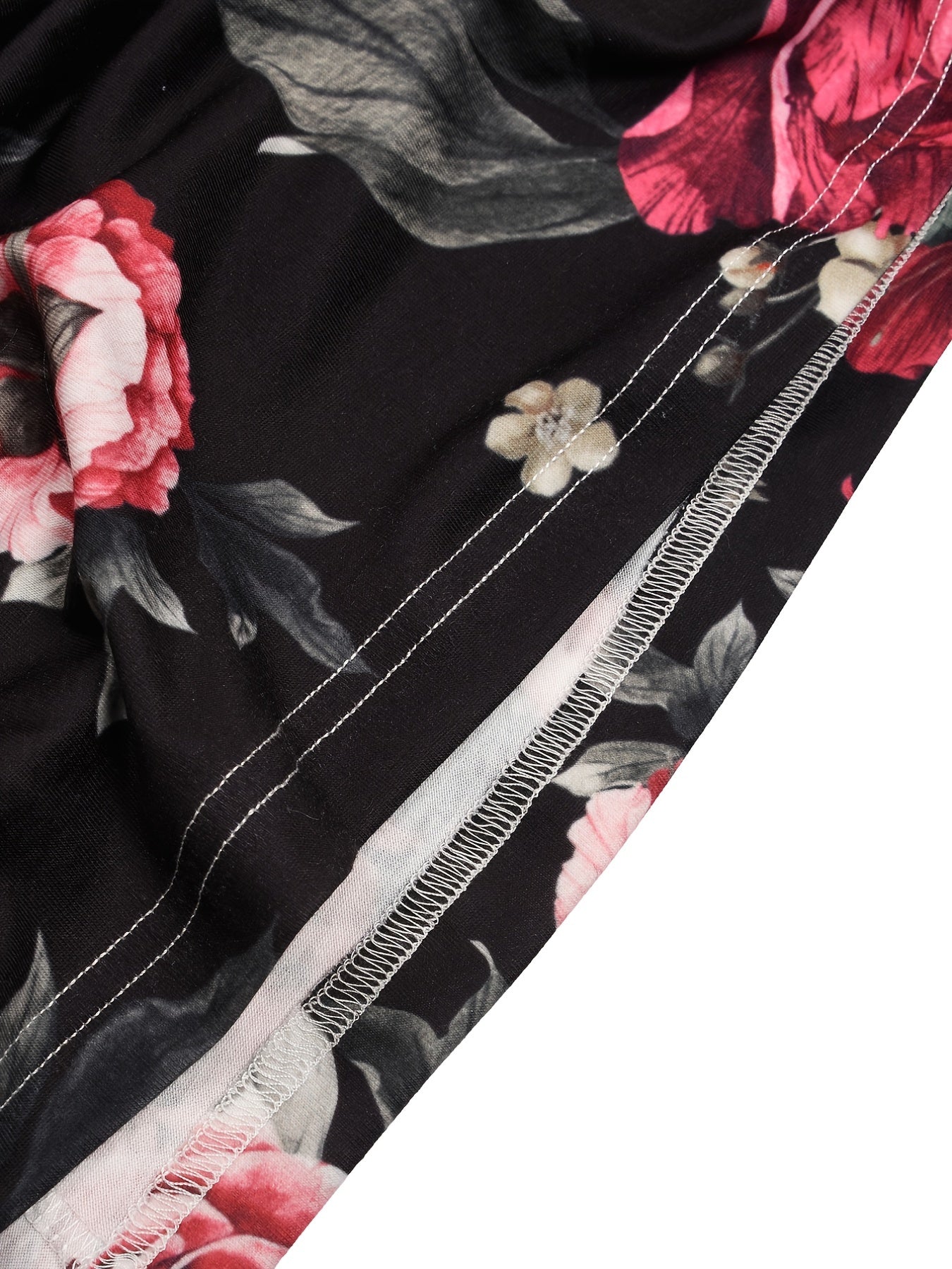 Floral Print Long Sleeve Maxi Dress Plus Size