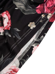 Floral Print Long Sleeve Maxi Dress Plus Size