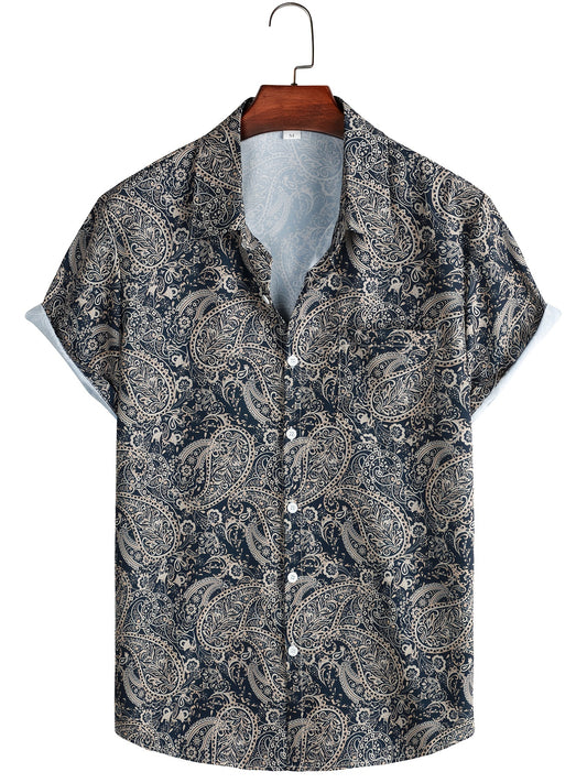 Men's Plant Pattern Short Sleeve T-shirt For Summer