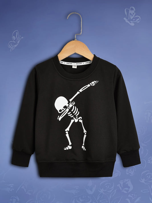Skeleton Pattern Toddler Kid's Sweatshirt Halloween Style Long Sleeve Top