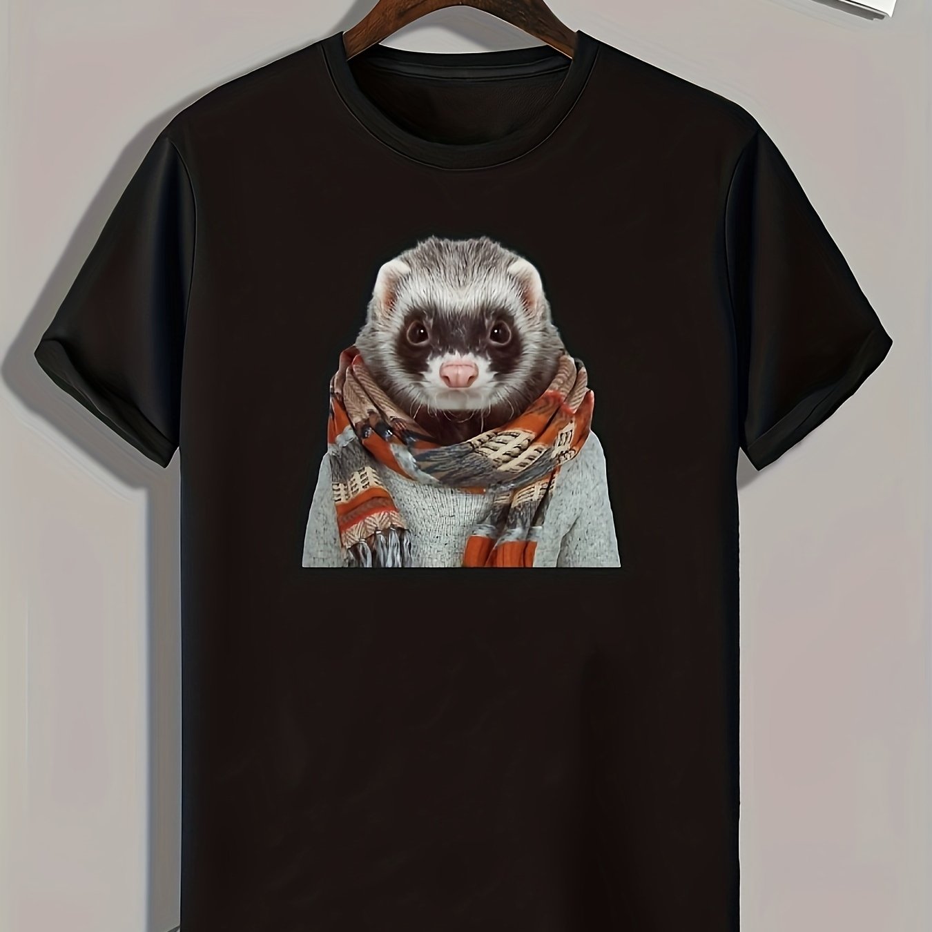 Brushy Animal Print Men's Graphic T-shirt for Summer