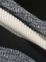  Colorblock Long Sleeve Open Front Cardigan