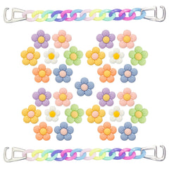 30pcs Flower Shoe Charms For Slipper Sandals DIY Shoes Pins