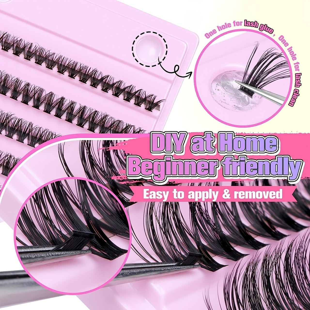 110pcs Cluster Eyelashes D Curling Wispy Lashes Mink Hair Fluff