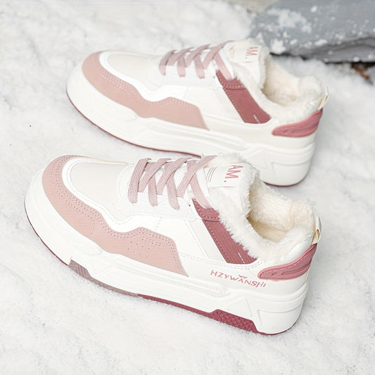 Women's Winter Lace-up Thermal Skate Shoes with Faux Fur Lining