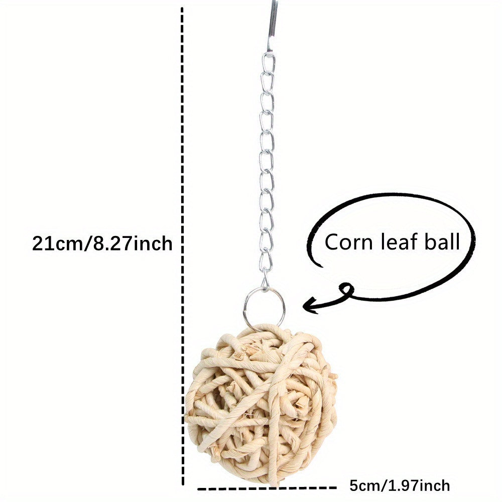 Interactive Pet Hanging Grass Ball for Hamsters