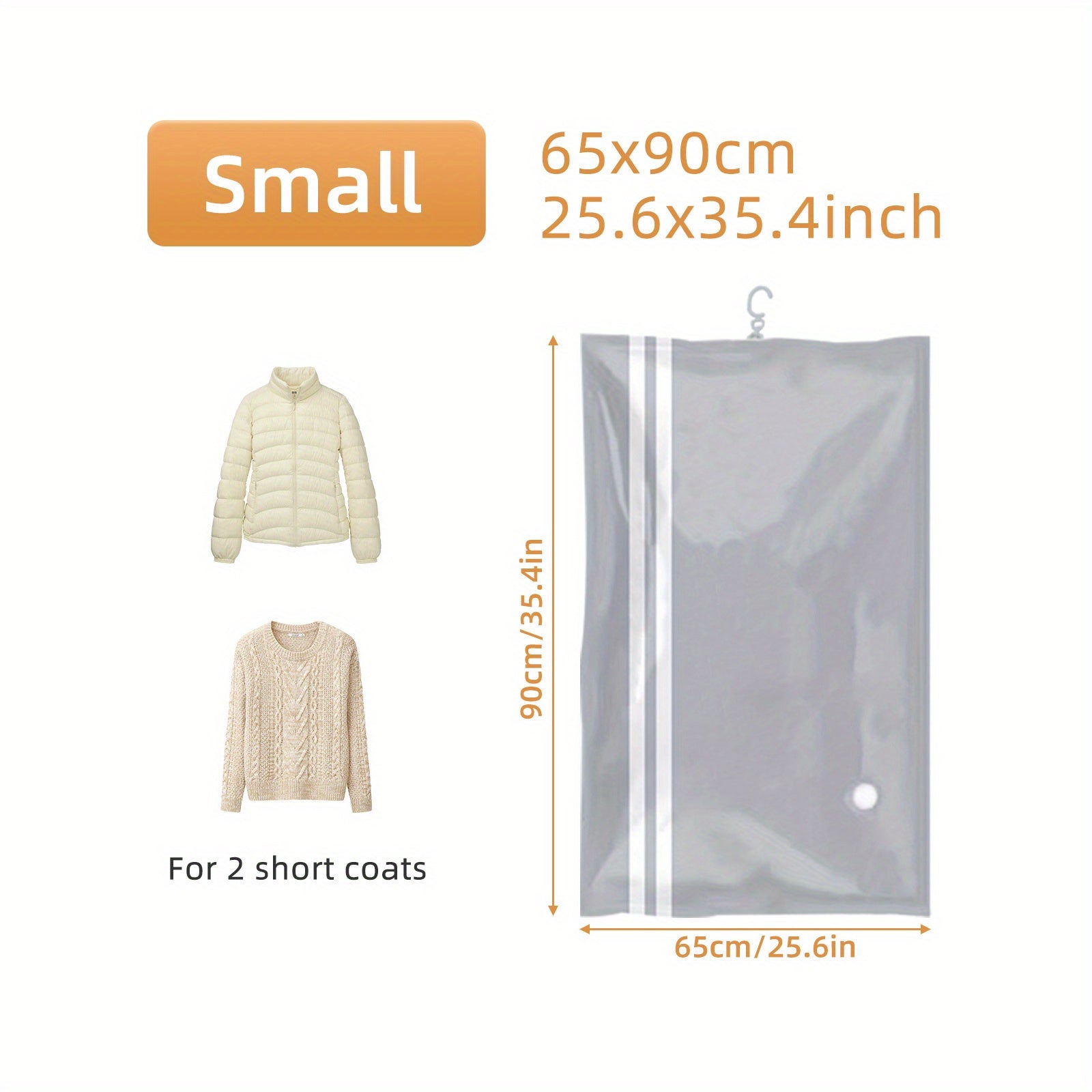 1pc Hanging Vacuum Compression Bag Coat Down Jacket Coat Organizor Storage
