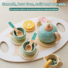 Wooden Tea Set Pretend Play for Toddlers
