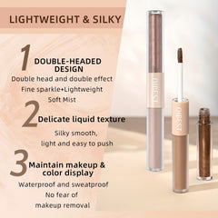 6pcs Liquid Eyeshadow Set Pearly Matte Double Ended Eyeshadow
