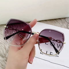 Gradient Lens Sunglasses Polygon Frame UV Protection