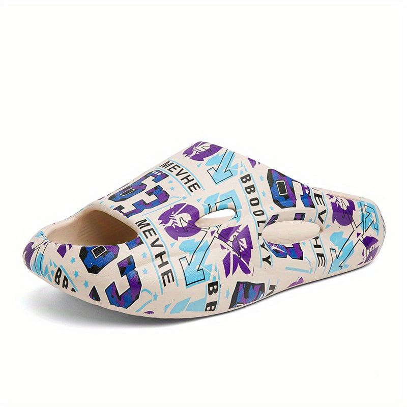 Men's Graphic Pillow Slides Cloud Slides Casual Non Slip Slippers