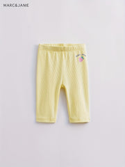 Girls Summer Cropped Leggings Assorted Colors Elastic Knit Pants