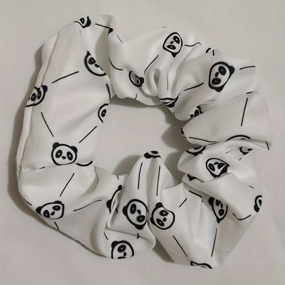 Bear Pattern Hair Scrunchies Soft Fabric For Women Girls