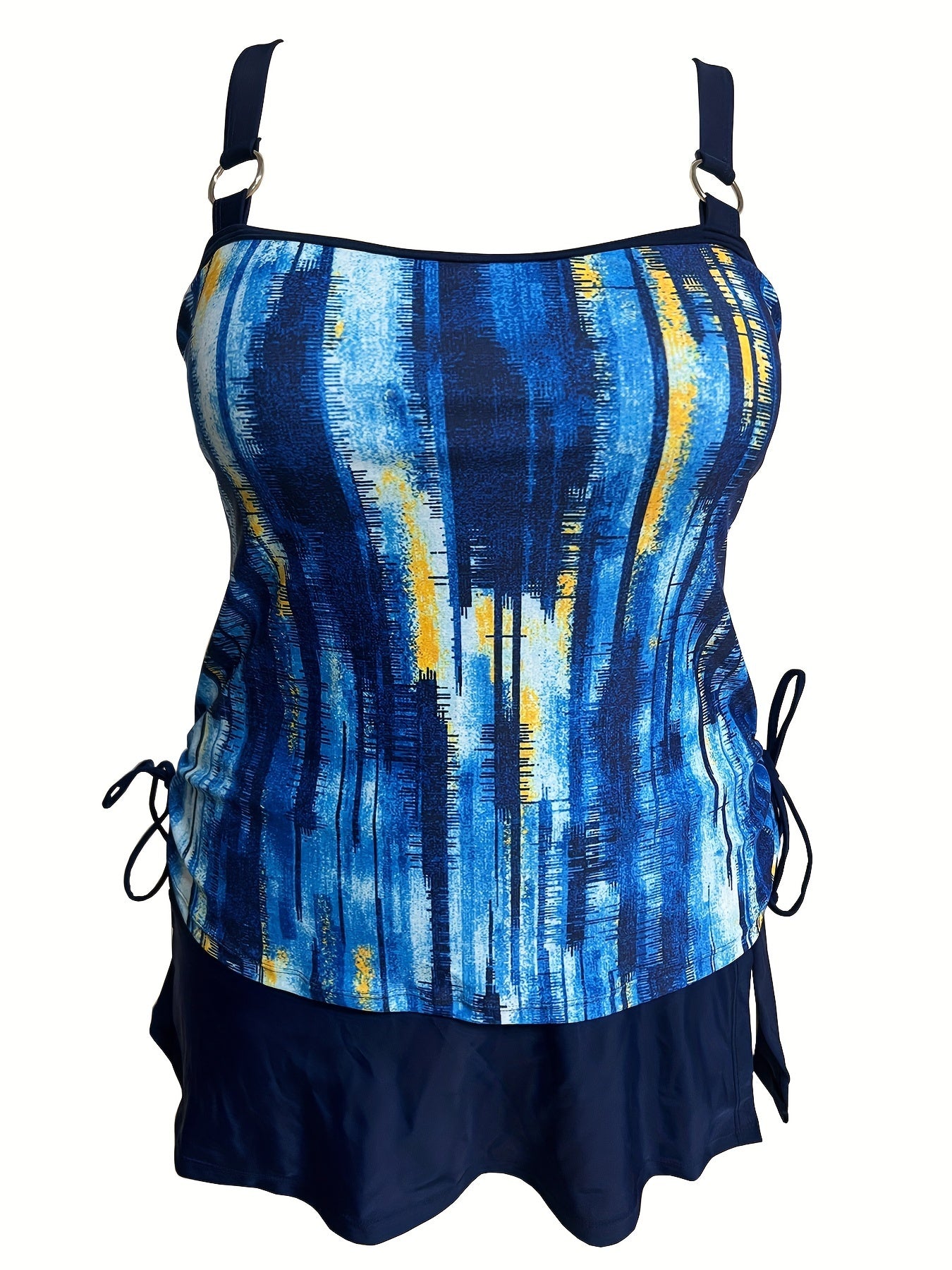  Tie Dye Lace Up Cami Top & Split Skirt Swimsuit Set