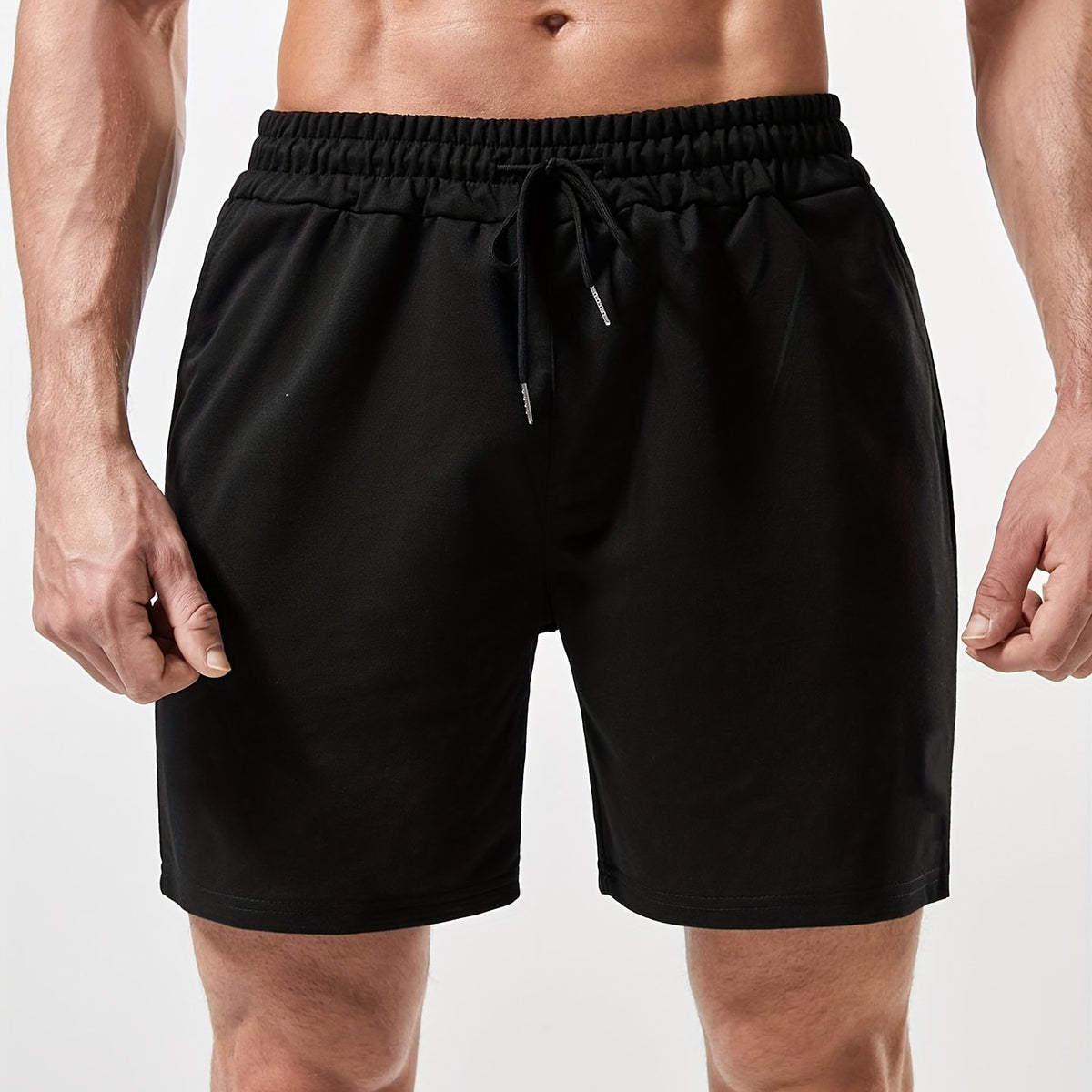 Quick Dry Men's Casual Shorts Elastic Waist Drawstring for Summer Gym