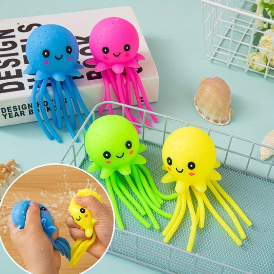4pcs Squishy Jellyfish Squeeze Toys for Pool Holiday Party