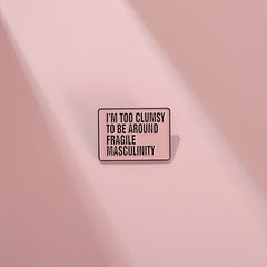 Enamel Pink Letter Pattern Brooch Metal Badge Lapel Pin