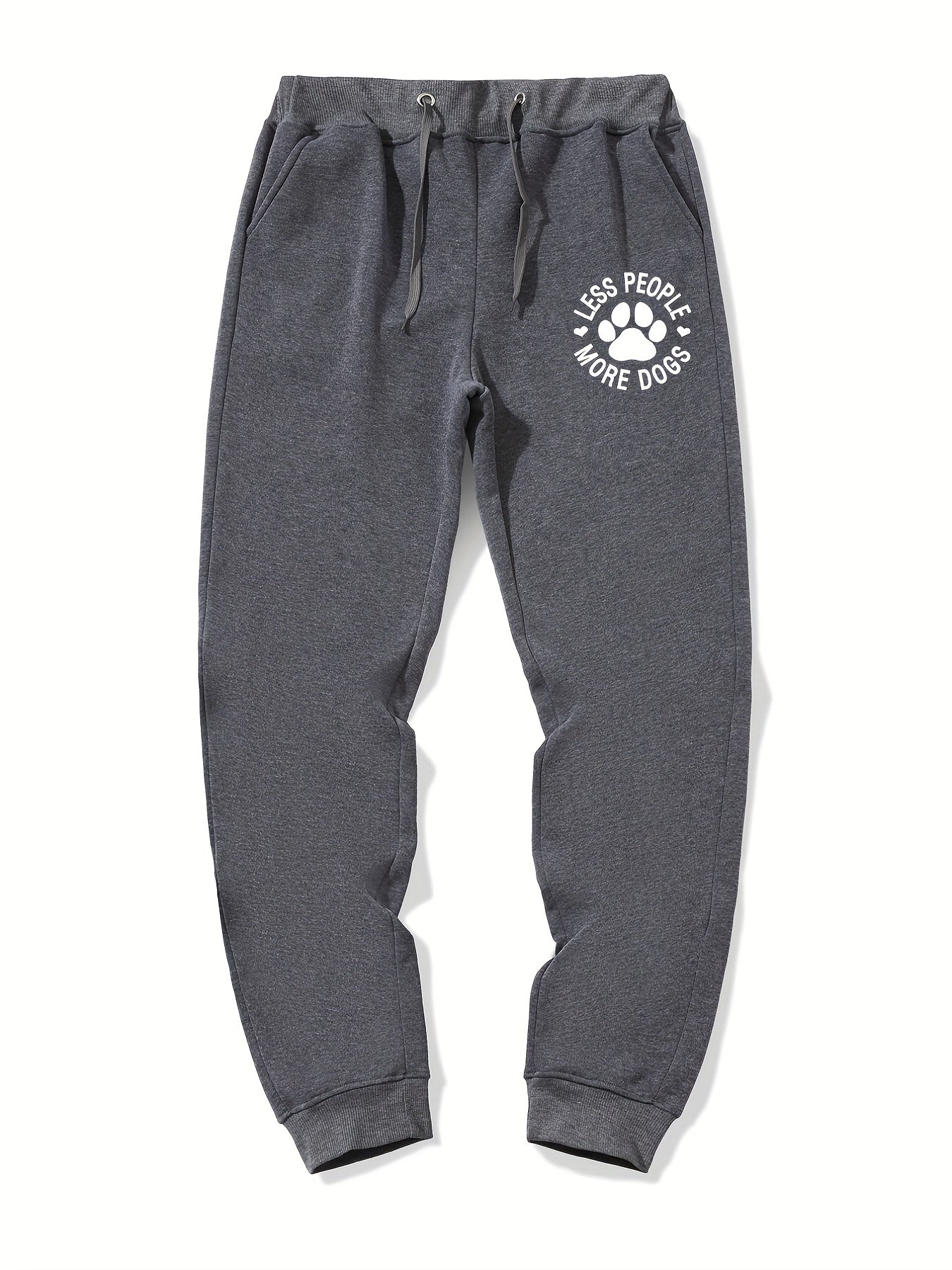 Dog Lover Graphic Drawstring Joggers Men's Sweatpants