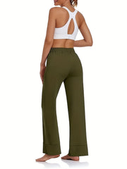  Retro Pants Women's Plus Elastic Drawstring High Rise Straight Leg