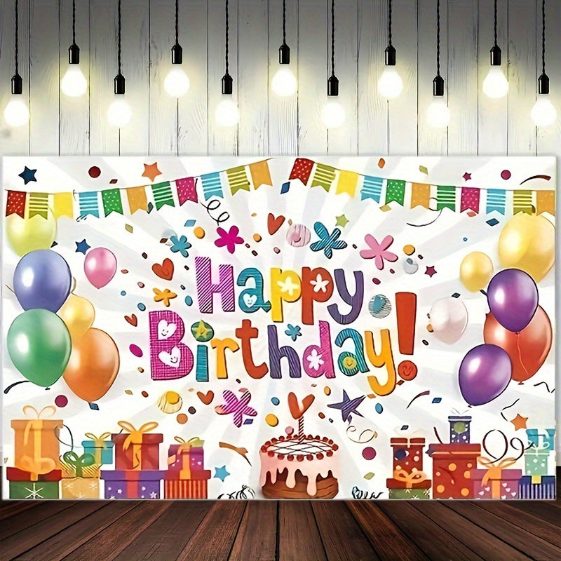 Rainbow Happy Birthday Banner Backdrop Large Yard Sign