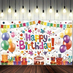 Rainbow Happy Birthday Banner Backdrop Large Yard Sign