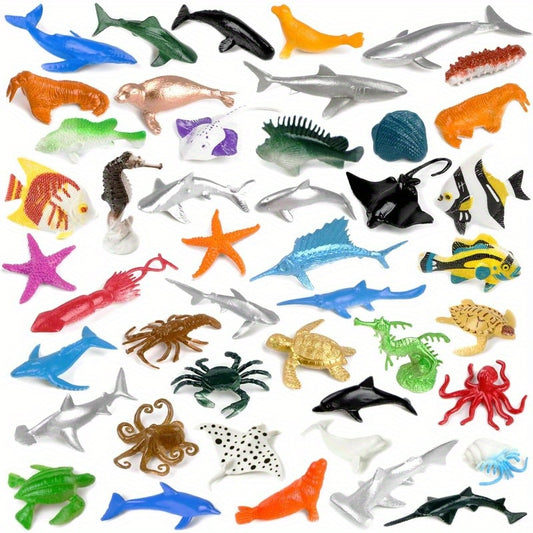 92pcs Mini Ocean Sea Animals Toys Assorted Vinyl Plastic Ocean Animal Figures