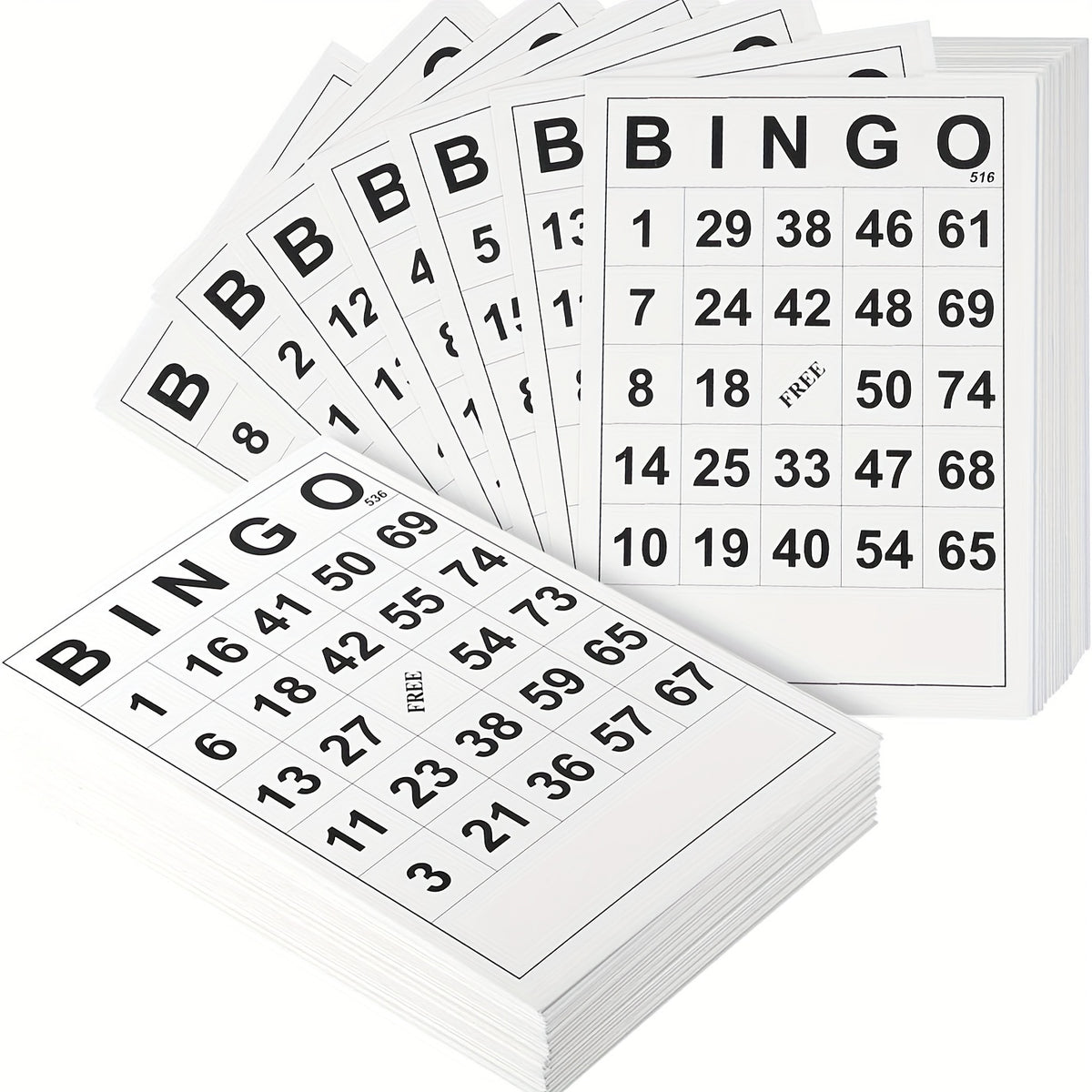 60Pcs Bingo Paper Game Cards Family Bingo Game Card With Unique Numbers