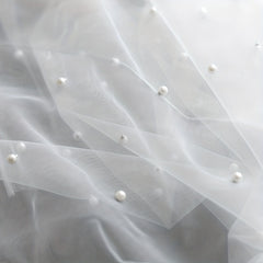 Wedding Dress Fabric Pearl Mesh Background Cloth 2m
