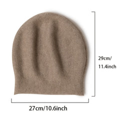 100% Cashmere Beanie Winter Hats Solid Knit Unisex Hat