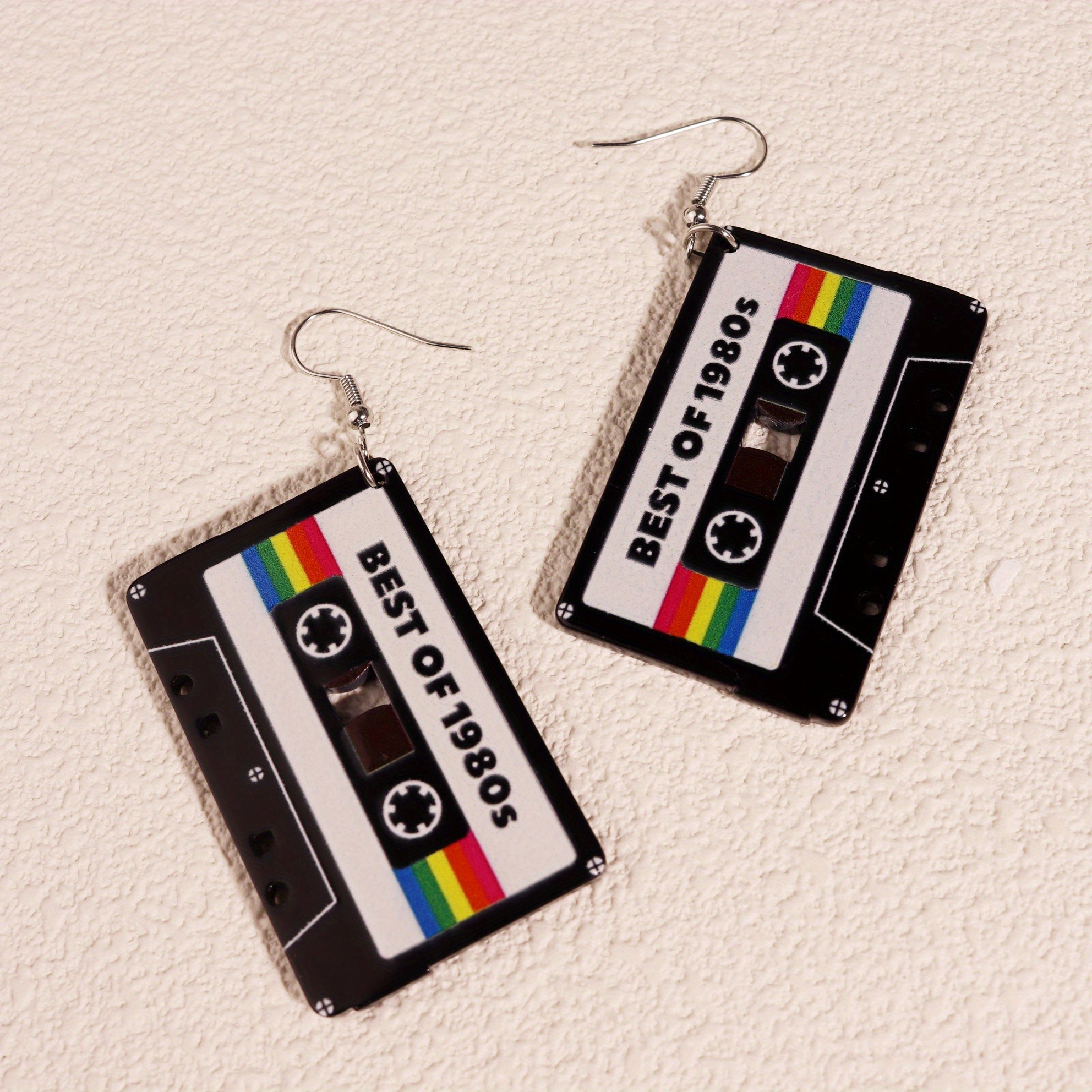 Y2K Music Tape Record Radio Dangle Earrings Acrylic Material