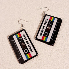 Y2K Music Tape Record Radio Dangle Earrings Acrylic Material