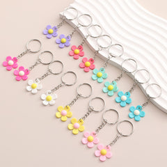 16pcs PVC Sun Flower Keychain Cartoon Colorful Bag Key Chain