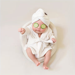Newborn Photography Props Baby Bathrobes Bath Towel Hooded Robe