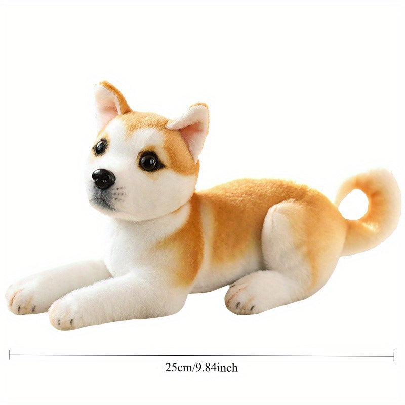 Realistic Puppy Plush Husky Dalmatian with Expressive Eyes & Fluffy Fur