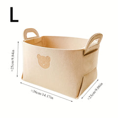 3pcs Felt Storage Baskets for Snacks Toys Books Clothes