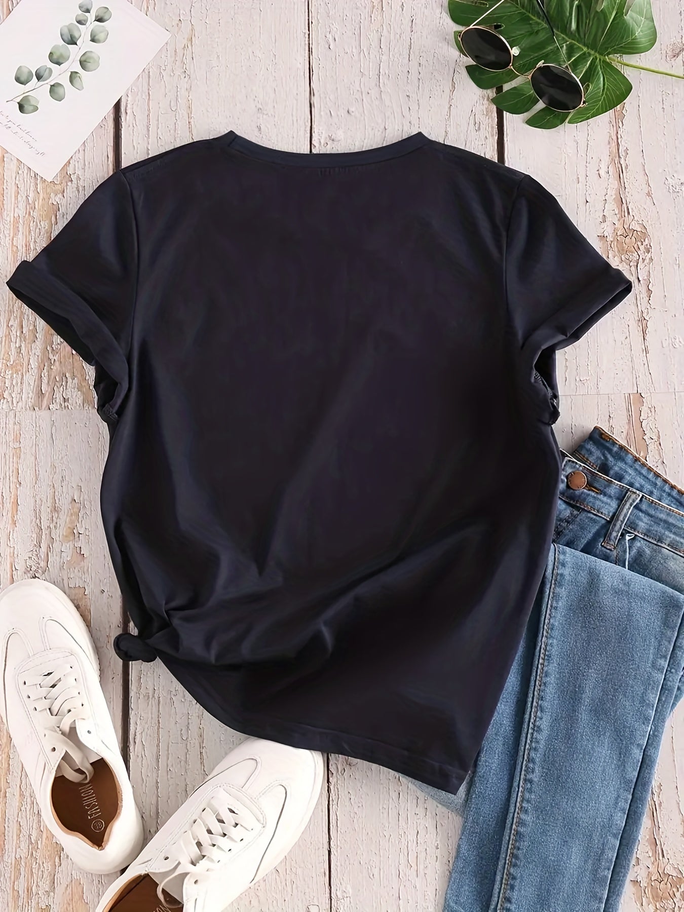 Women's Casual Sporty Graphic Tee Colorful Letters Loose Fit